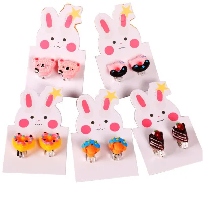 

Fashion Jewelry Girl Ear Clip Cartoon Earrings For Kids Party