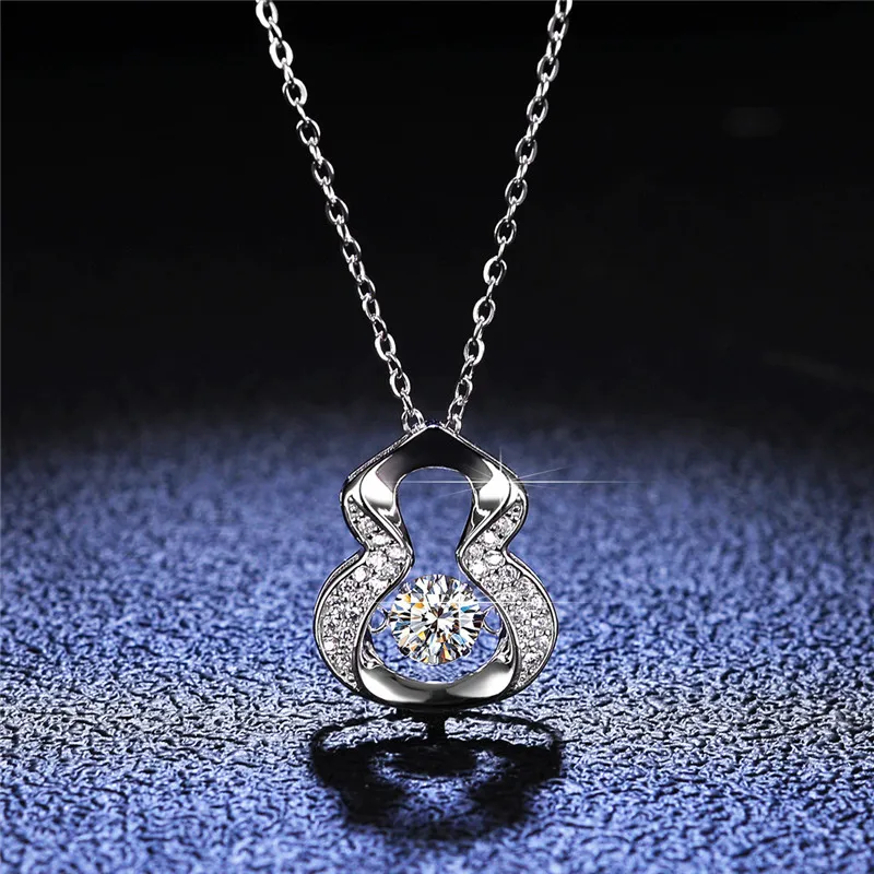 

Silver 925 Original Diamond Test Past 0.5 Carat D Color Moissanite Necklace Brilliant Cut Gemstone Wedding Pendant Necklace Gift