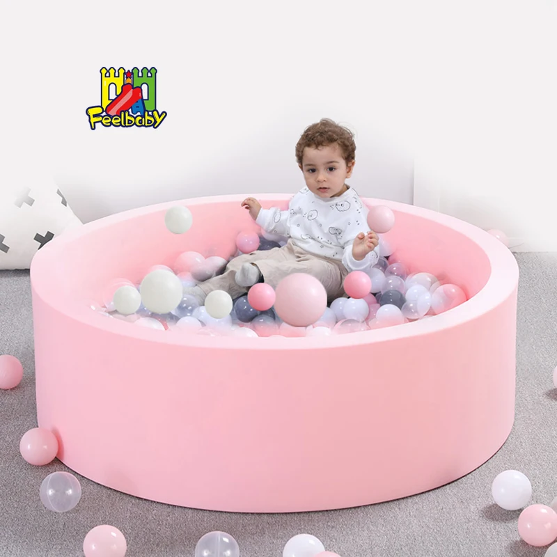 

Feelbaby soft indoor plastic play ball pit baby ball pool, Blue, pink, gray