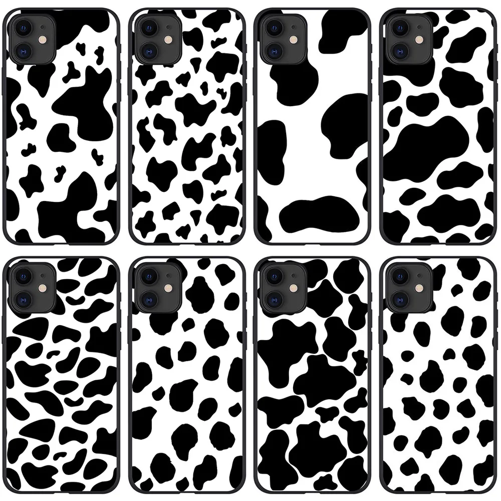 

INS Korea for Iphone XS/XR Black and White Leopard Print Color-painted Phone Case TPU Cover, Customised