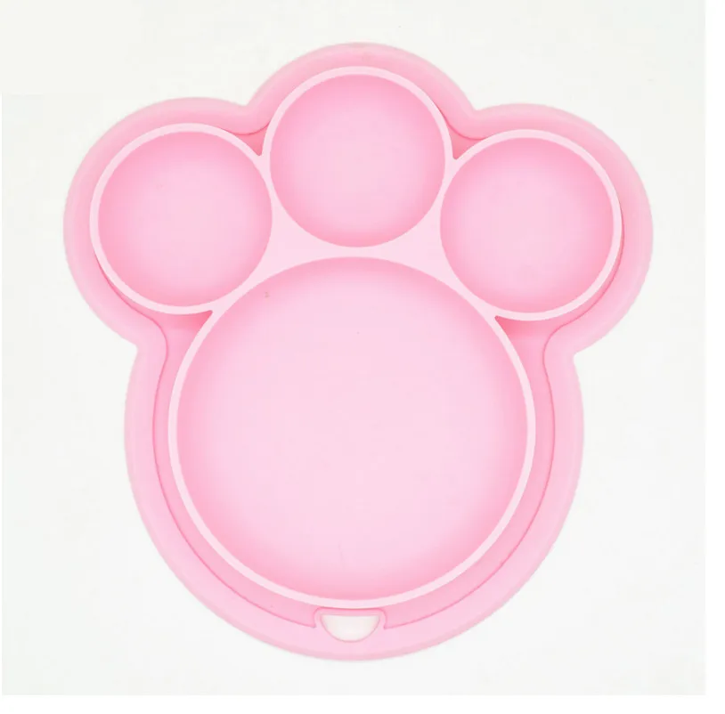 

Pink color durable silicone baby plates