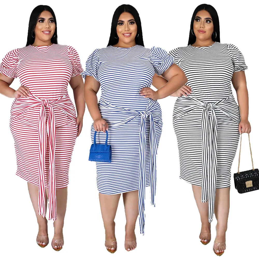 

2021 Square Neck Striped Sleeveless Bodycon Midi Dress Loose Coat Plus Size  Women 2 Piece Set Tracksuit Outfit