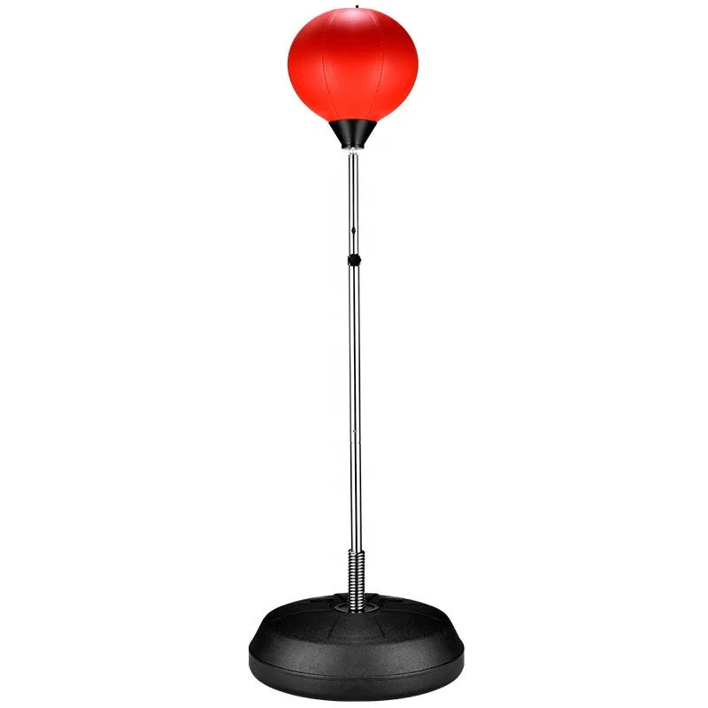 

Amazon Wholesale Fitness Adjustable Training Boxing Ball Speed Balls With Gloves And Pump, Black red