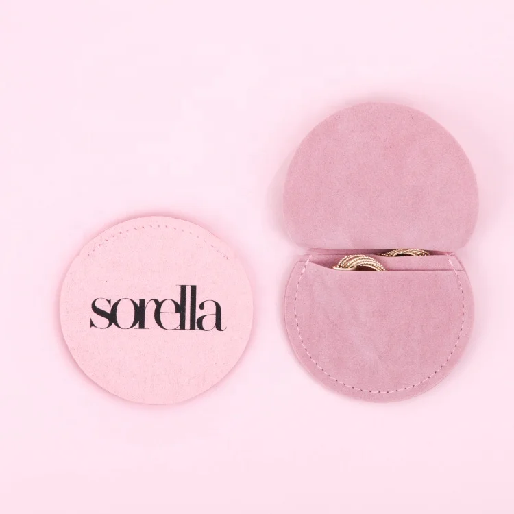 

Pink round special custom earring pouch 6*6cm