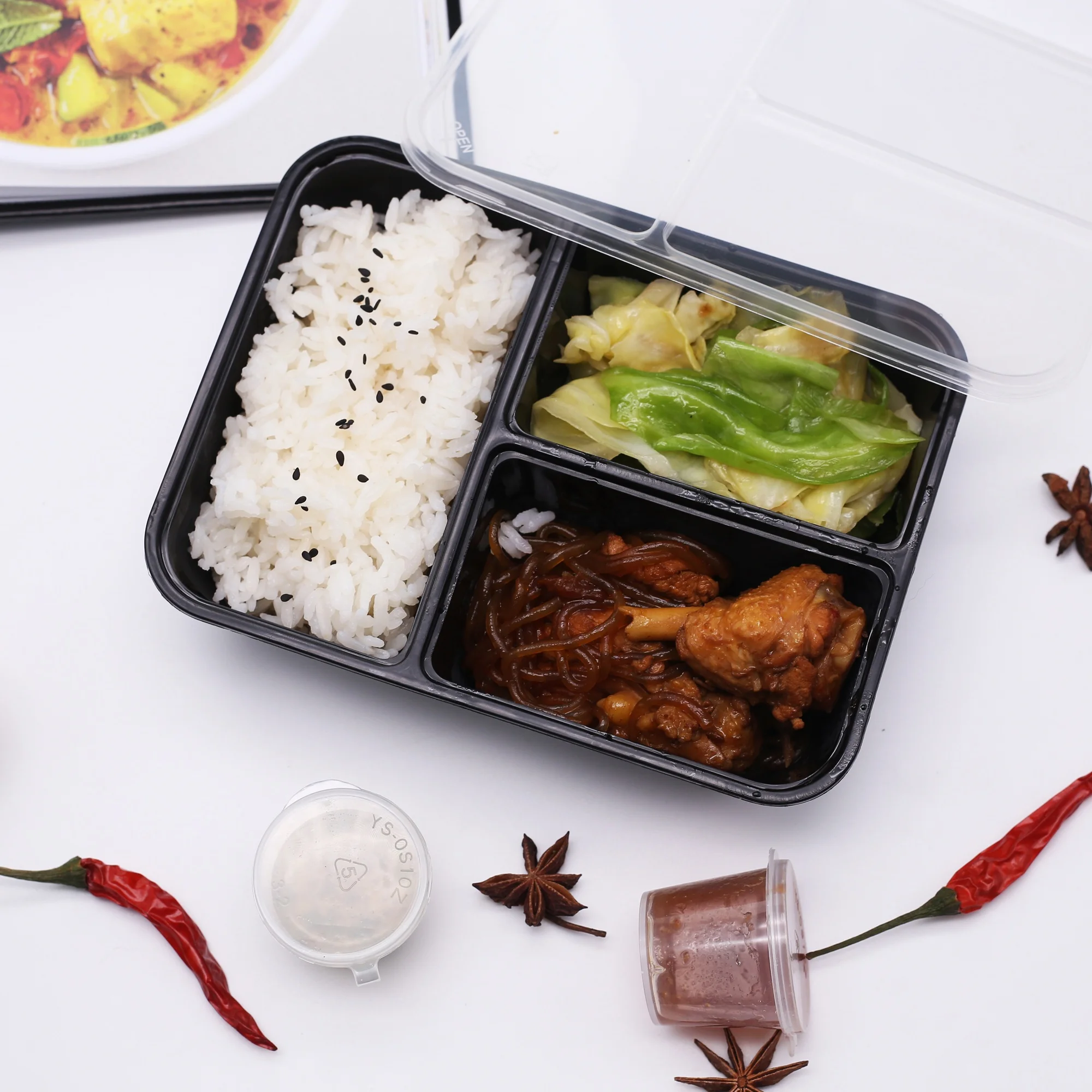 Disposable Plastic Food Boxes Pp Plastic Fruit Packaging Deli