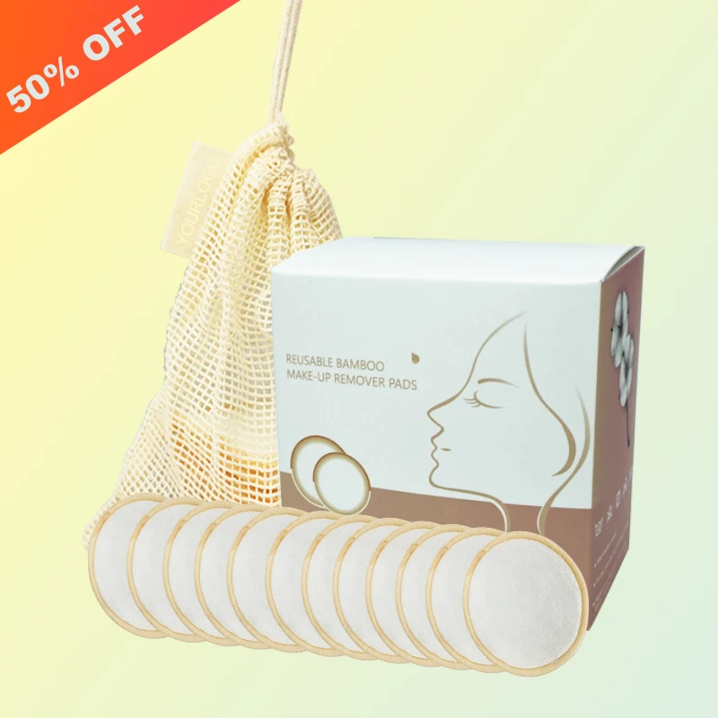 

Sanitary Eco Hot Selling Reusable Organic Washable Bamboo Make Up Remove Pads Set Softly