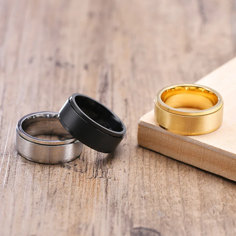 

fashion finger rotating men's stainless steel ring