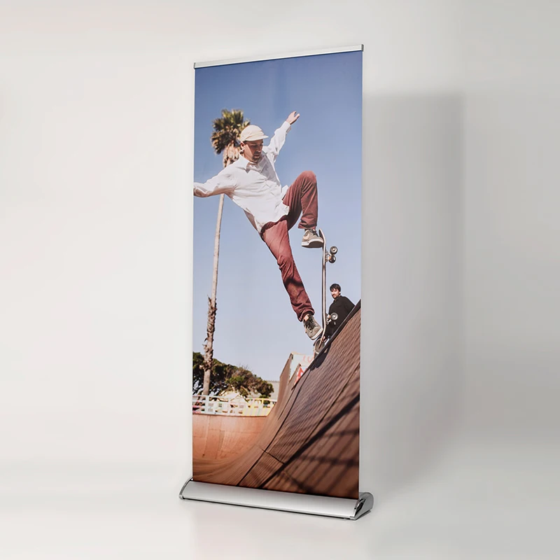 Aluminium Silver Teardrop Roll up Stand Banner Trade Show Backwall Display Exhibition Frame Display