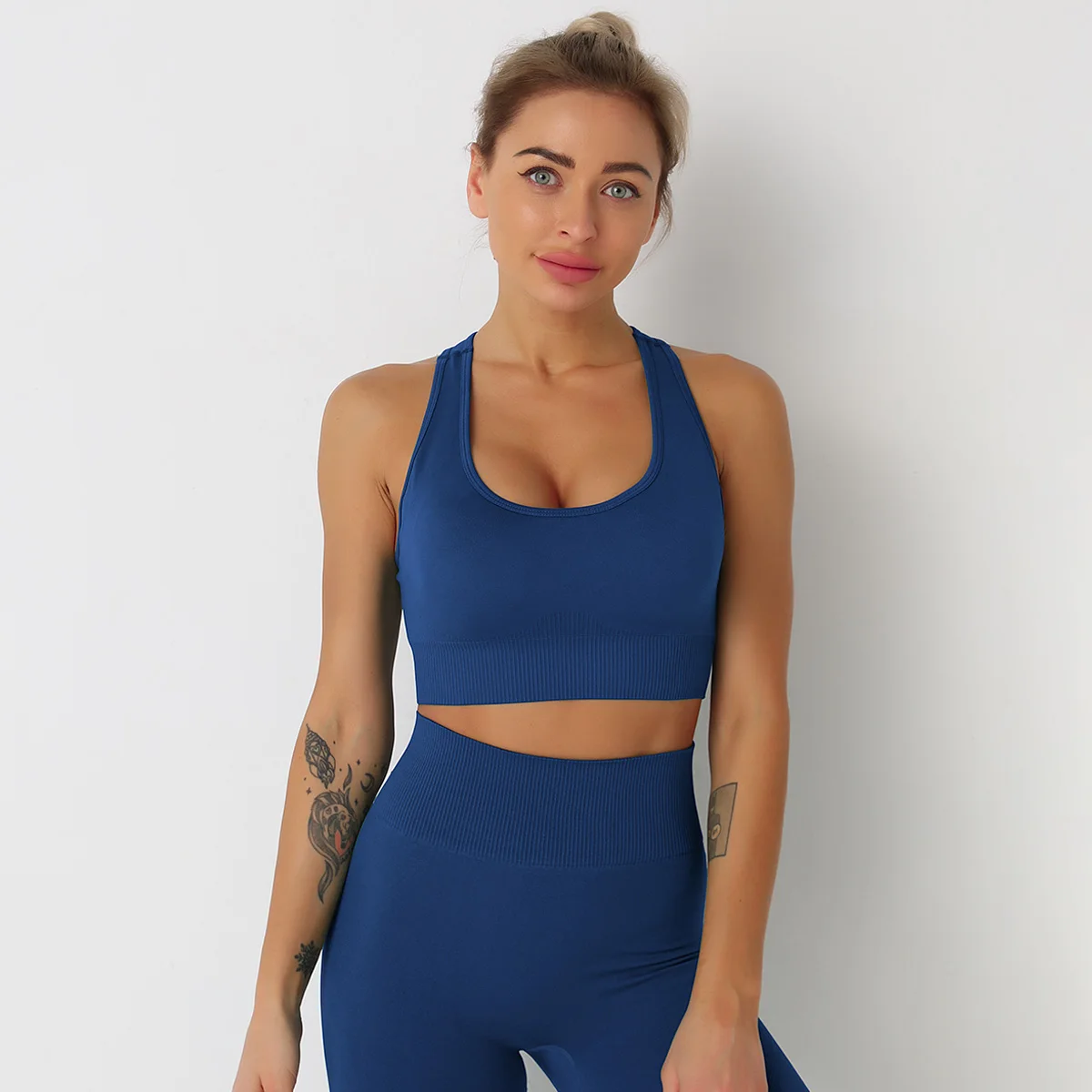 

Wholesale Sportswear Women Short Nylon 2 Piece Resistance Acid Wash Fitness For Spandex Seamless Yoga Outpace Custom Gym Set