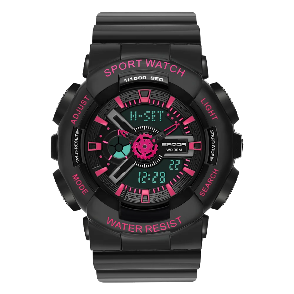

SANDA 292 Trendy sport watches for girls custom logo led display waterproof luminous fashion ladies digital analogue watches