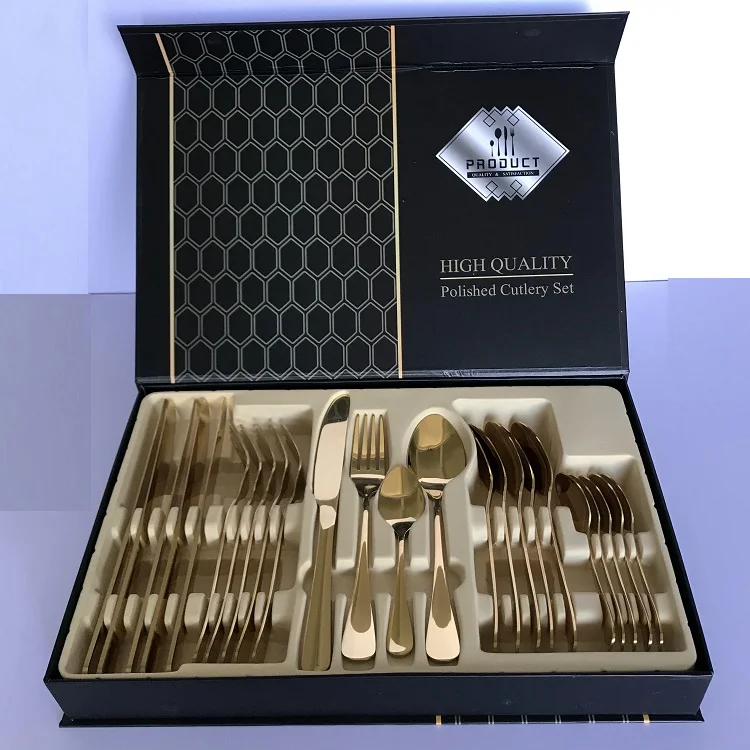 

Promotion Gifts Luxury Classic 24Pcs Stainless Steel Cutlery Set, Pvd