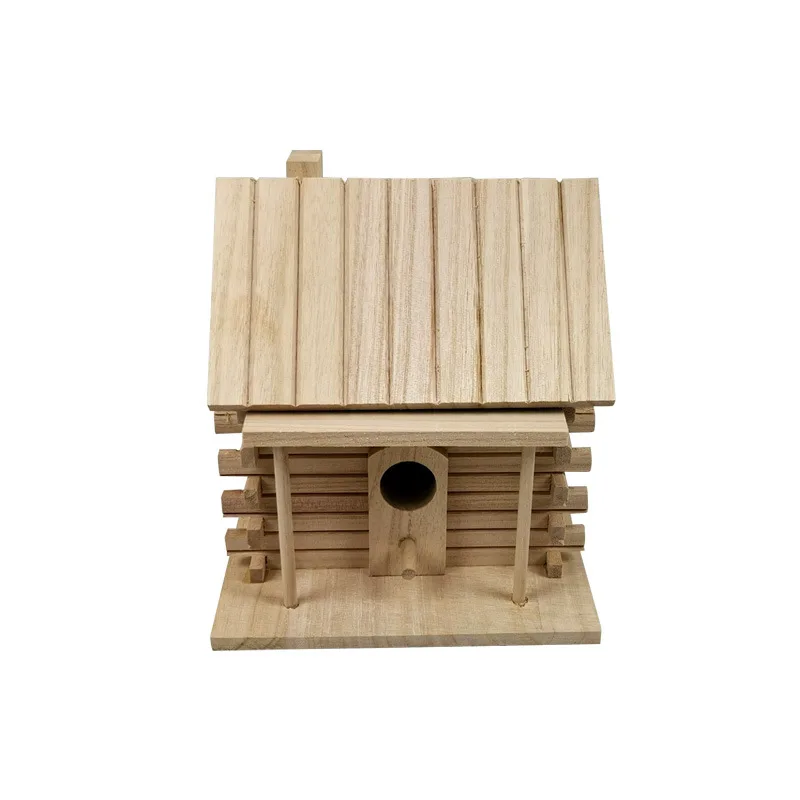 

Wooden bird cage nest bird warm breeding box outdoor hanging budgerigar starling bird cage