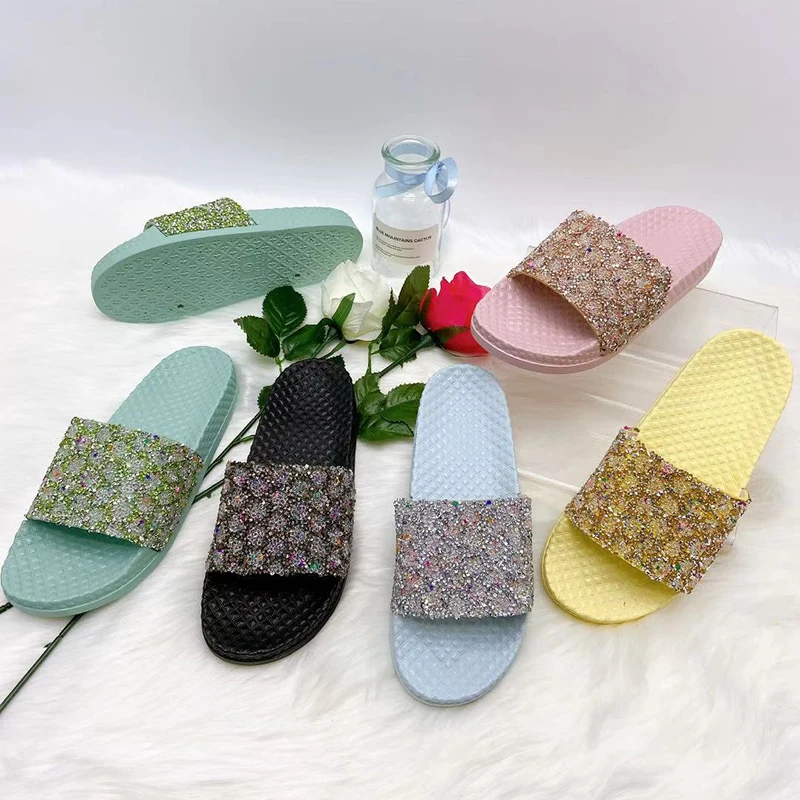 

women's slippers Shiny full diamond symphony young lady slippers house slipper