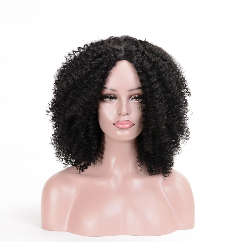 

Top Ranking Quality Wholesale Hot Selling Cheap Heat Resistant Fiber Made Machine Wig Afro Kinky Curl Synthetic Wig for Women