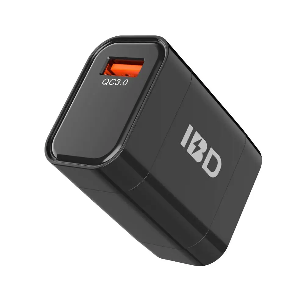 

Mobile phone charging single usb travel qc3.0 wall charger, Black+white/grey+white/full white/full black/oem
