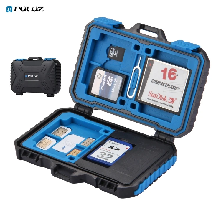 

Puluz Camera SD TF Micro SD Memory Card Case Holder Organizer Box 22 in 1 Memory Card Case with card reader function