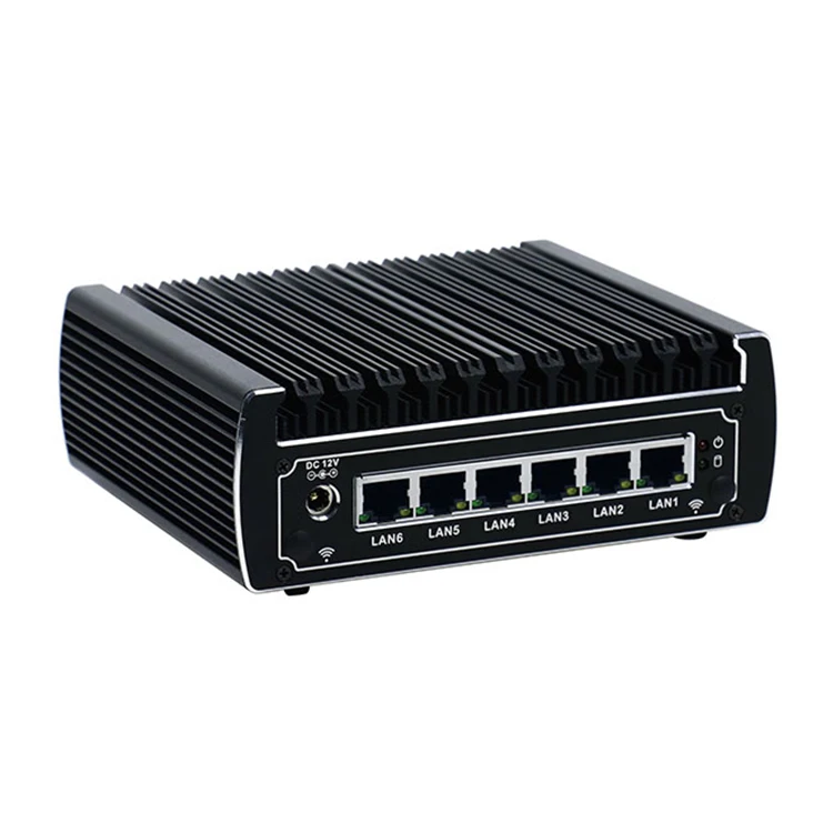 

TOPTON Fanless 6 Lans Industrial Mini PC Cele ron 3855U 3865U Core i3-7100U i5-7200U Firewall PC Pfsense Router mini Computer, Black