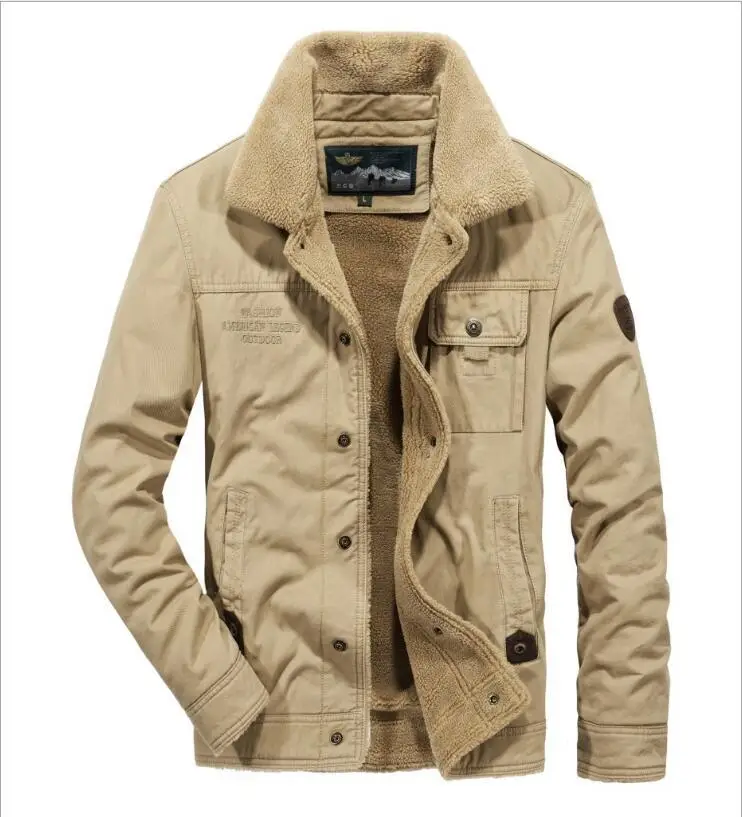 

2021 Man Clothing Fashion Upper Outer Garment Casual Winter Warm Coat with Lamb Plush Jacket Men's Big Size Cotton Coat, Custom color