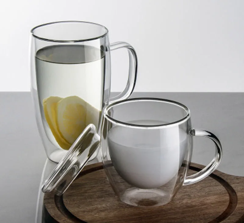 

ZY68 Creative 250ml Clear Glasses Coffee Mug Gift Tea Juice Cup Transparent Double Wall Glass Mugs