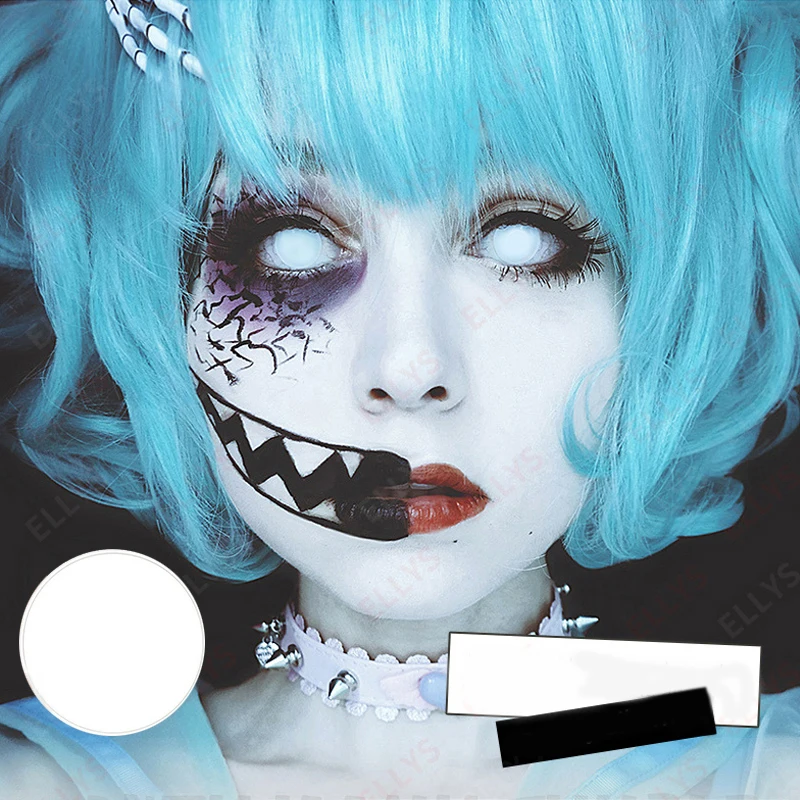 

Crazy contact lens full white halloween colored contact lenses for party