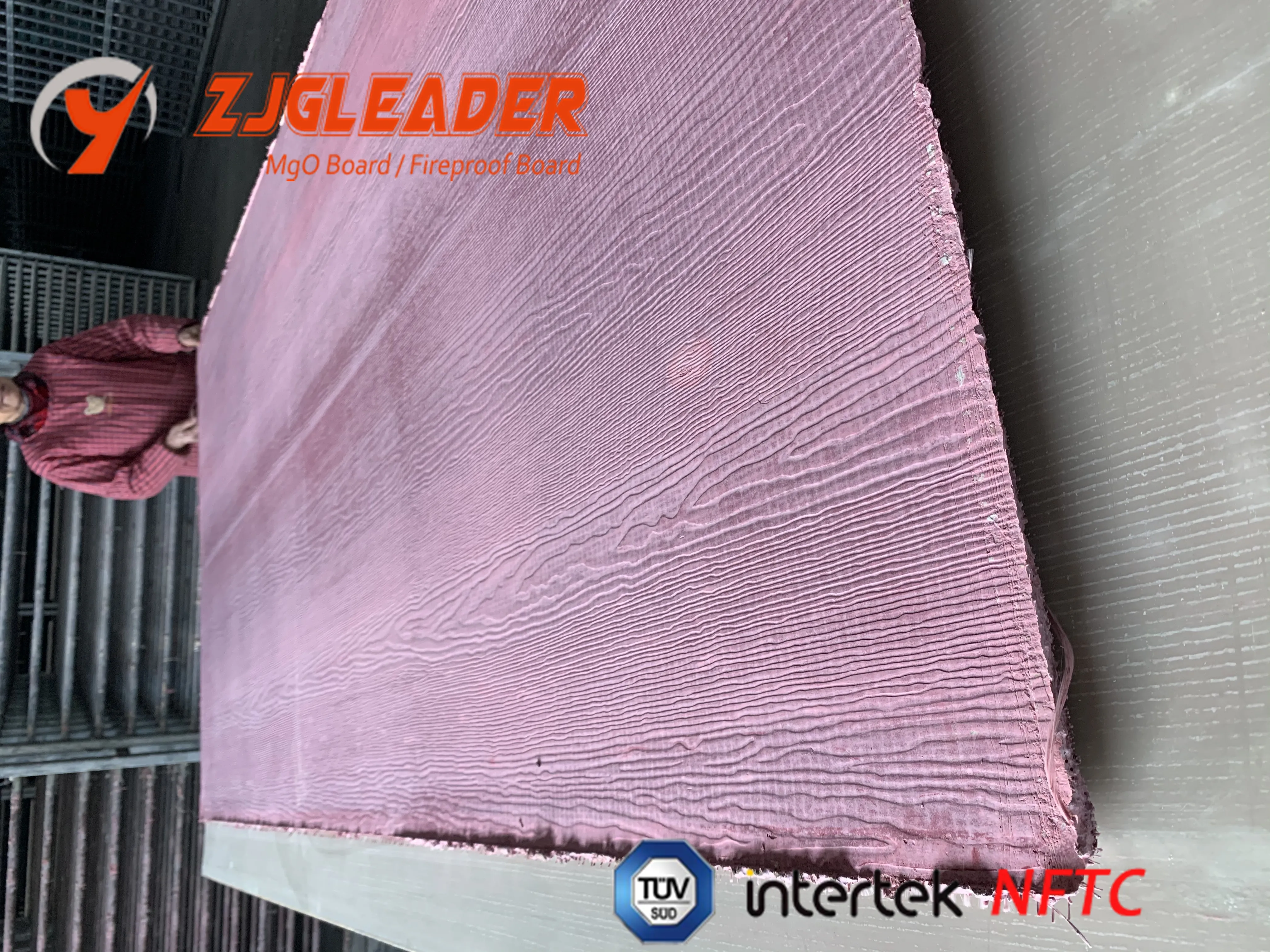 Mgo Fireproof Board Magnesium Oxide Board With Wood Grain Surface for Partition, Wall Panel