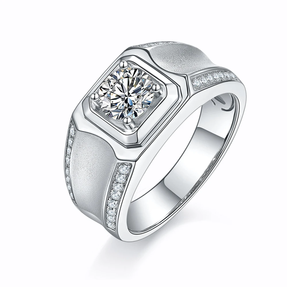 

925 sterling silver dubai white gold plated pink moissanite rings mens jewelry