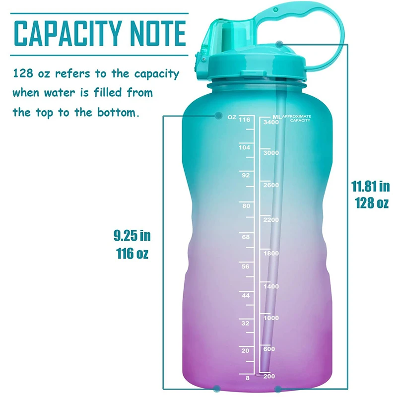 

Everich 1 Gallon 2021 Tritan BPA Free Fitness Customize Sports Designed Unique Sublimation Drinking Big Water Bottle, Customized color