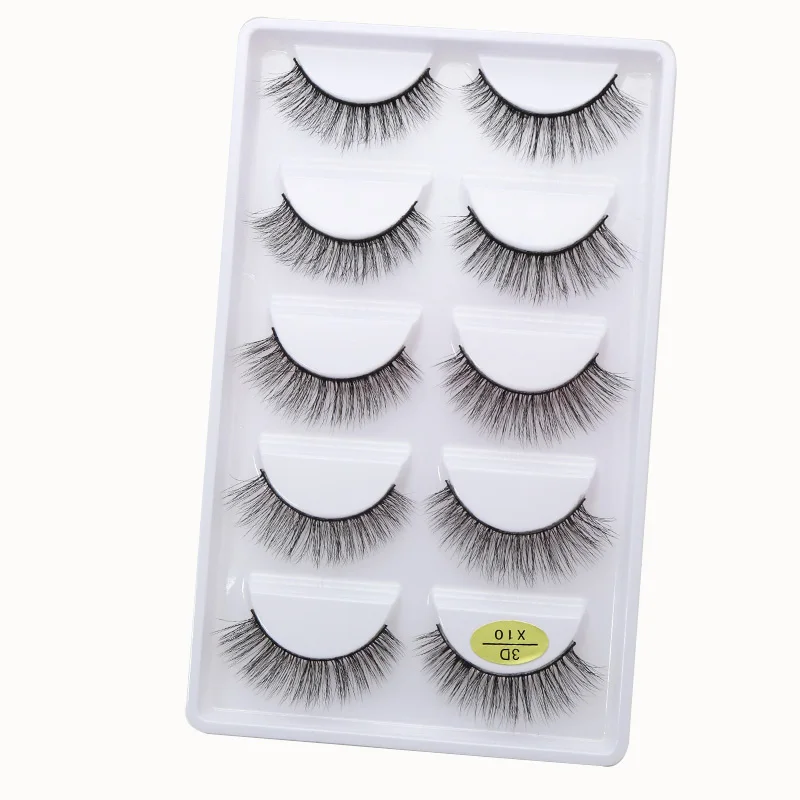 

X10 12 X15 3/5 pairs wholesale 6d cilia faux mink eyelash custom Private label cruelty free vegan lashes 6d silk eyelashes
