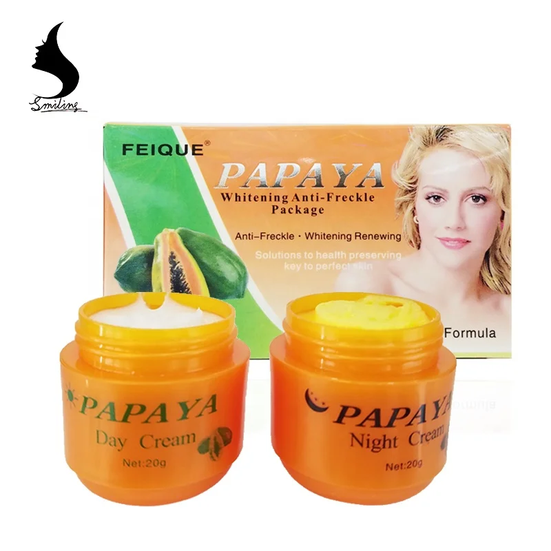 

Face Skin Care Freckle Spot Removing Bleaching Black Whitening Day And Night Papaya Cream And Cream