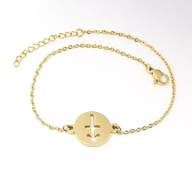 

Factory wholesale custom stainless steel gold zodiac anklet for women, Gold silver