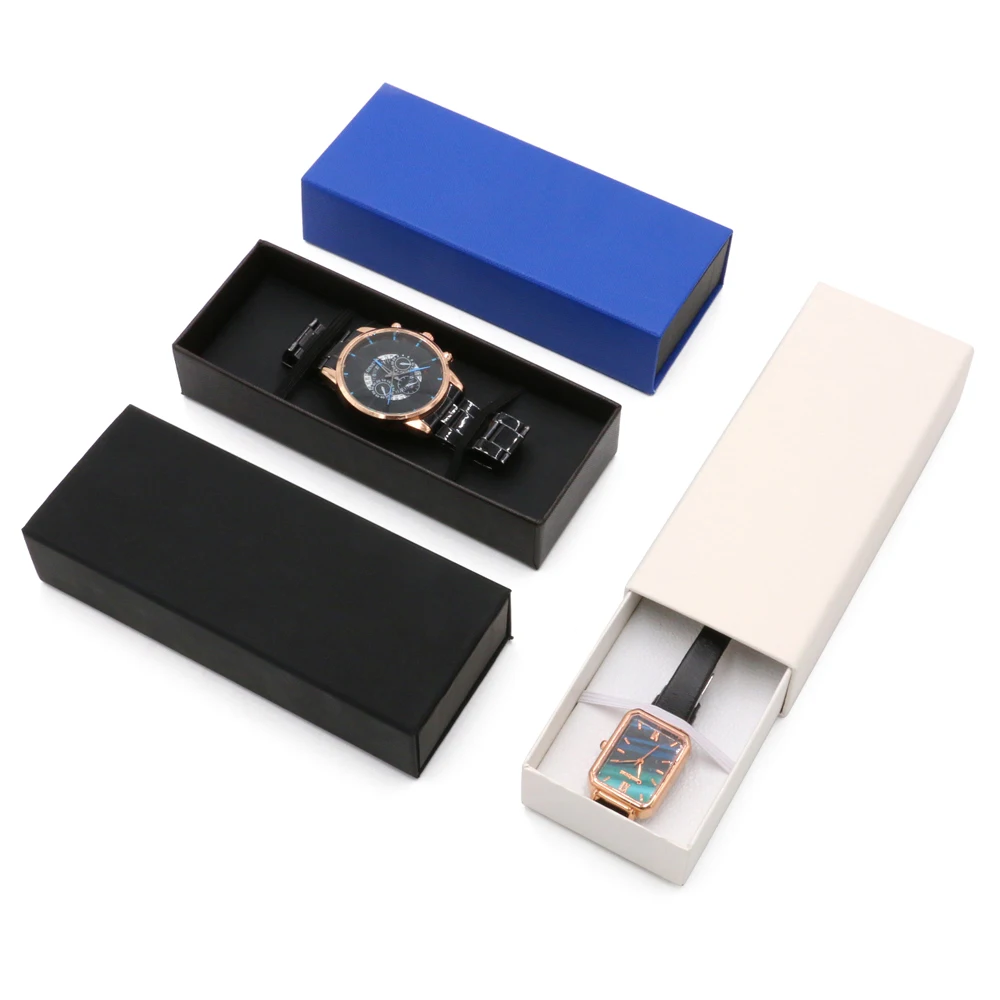 

Black Single Branded Cardboard Display Case Logo Unique Custom Paper Watch Packaging Box