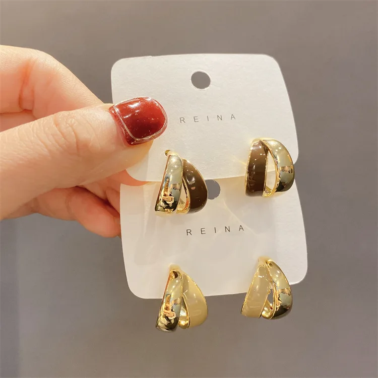 

fashion geometric earrings metal colours