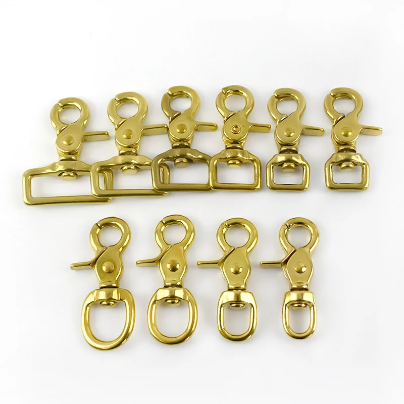 

MeeTee BD271 11-38mm Solid Brass Buckle Hardware For Keychain Dog Collar Lobster Clasp Bag Strap Accessories Snap Hook Buckles