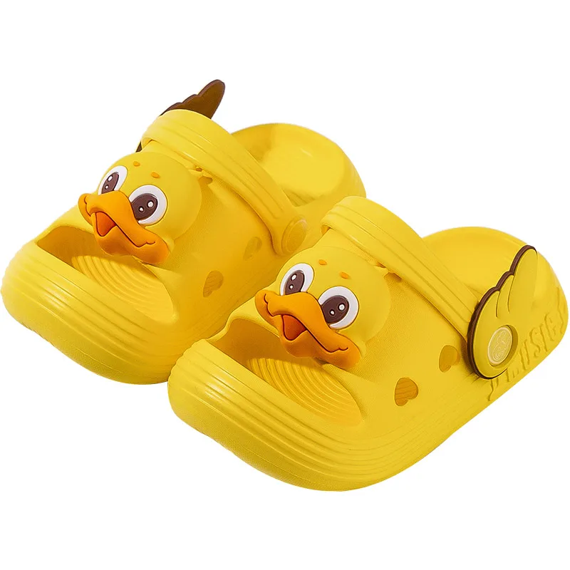 

Children's Yellow Cartoon Sandals Girls Summer Shoes Boys Soft Shoes Baby Adjustable Heel Strap Slipper