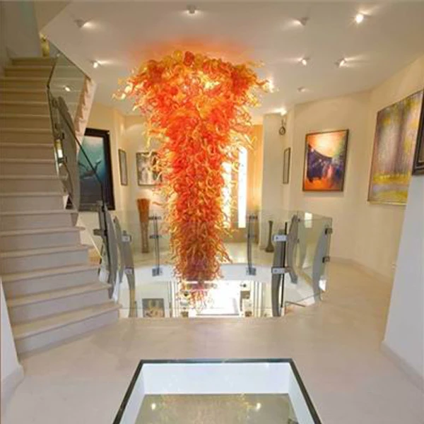 

GIRBAN Large Long Chandelier Murano Glass Luxury Modern Staircase Chandelier Indoor Lighting Living Room Decoration Chandeliers, Support customization