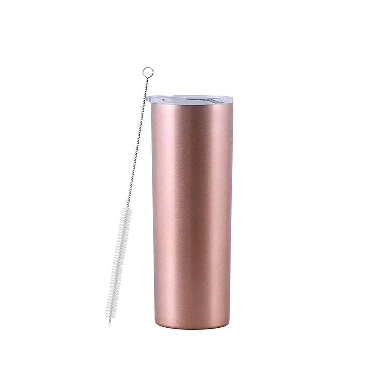 

20oz Stainless Steel Slim Tumblers with Straws for Cold or Hot Drinks Double Wall Vacuum Insulated Slim Travel Mugs with Lid, Customed color