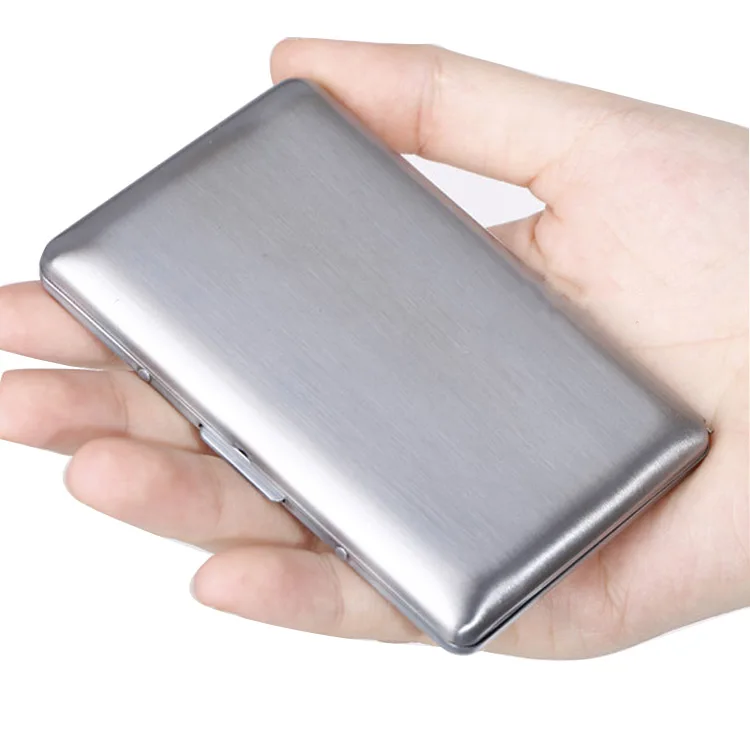 

Brushed Stainless Steel Credit Card Holder Round Edge Wallet Business Credit Card Holder Metallic Card Holder, Brushed stainless steel credit card wallet