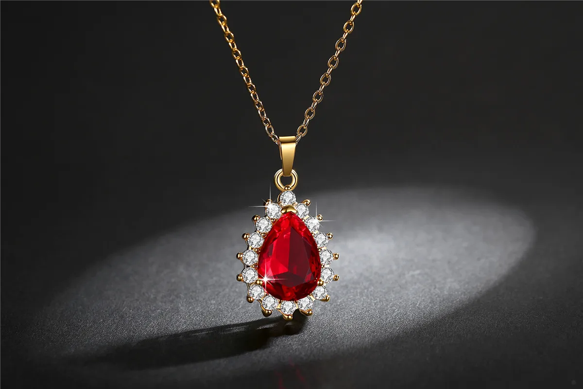 red zircon pendant