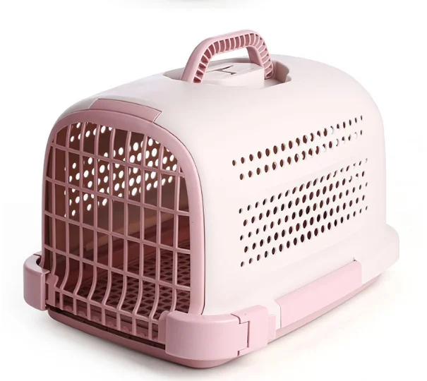 

pet aviation box plastic suitable for small cats dogs box cage bag case with lock handle carry suitcase