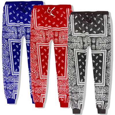 

2021 New Arrivals Men Paisley Cargo Pants Bandana Print Track Pants Men Pocket Sweatpants Men's Joggers & Trousers