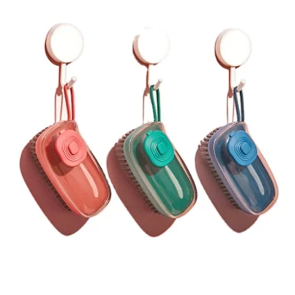 

Kitchen Automatic Cleanser Cleaning Multipurpose Shoe Pressing Household Creative Soft Bristed Liquid Cleaning Brush, Orange, blue, green