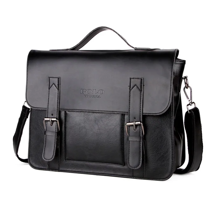 

VICUNA POLO 2021 New Styles High Quality Laptop Briefcase Bag Business Man Bag Logo Custom Vintage PU Leather Handle Briefcase