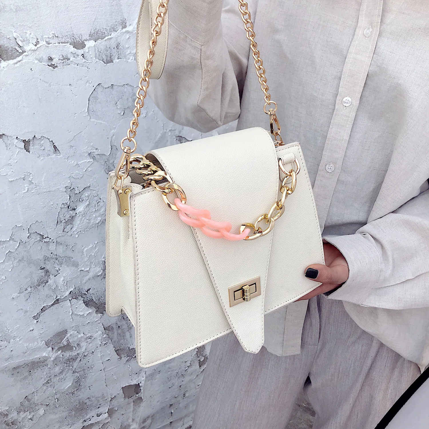 

New fashion portable small square bag wild chain women's single shoulder messenger bag, Picture