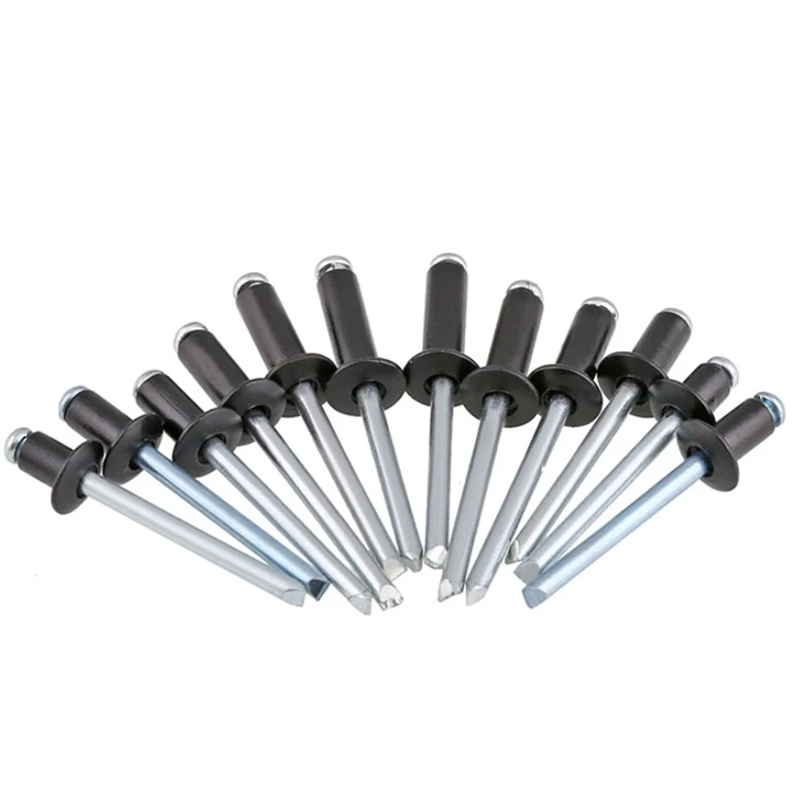 Choose Length 4.0mm Aluminium Steel Domed Head POP Black Colored RivetOpen 