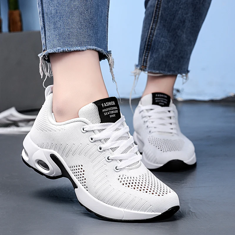 

New Arrivals Spring Breathable Female Sneakers Air White Running Casual Sport Shoes Women, Black/red /gray/purple/white/pink