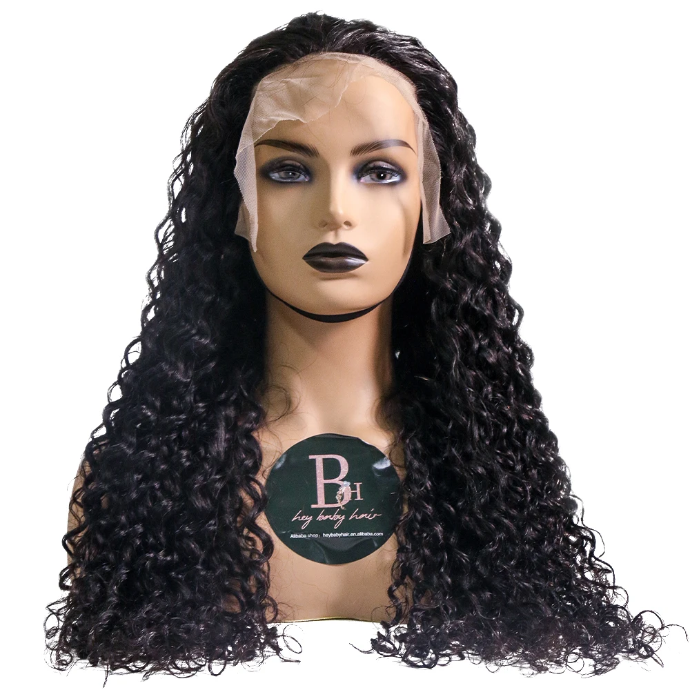 

Headband Human Hair 16-30Inch Wig Glueless Headband Deep Wave None Lace Front Wigs 150% Density Wig Curly Hair Natural Color, 613 color