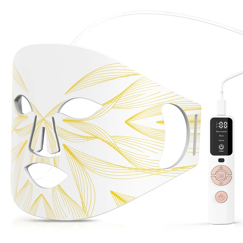 

4 Colors led light therapy soft silicone skin whitening led facial mask
