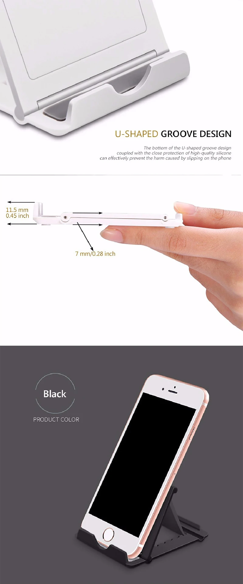 Desk Phone Holder for iPhone Universal Stands Foldable Phone Holder for Samsung Galaxy S8 Tablet Your Mobile Phone Holder