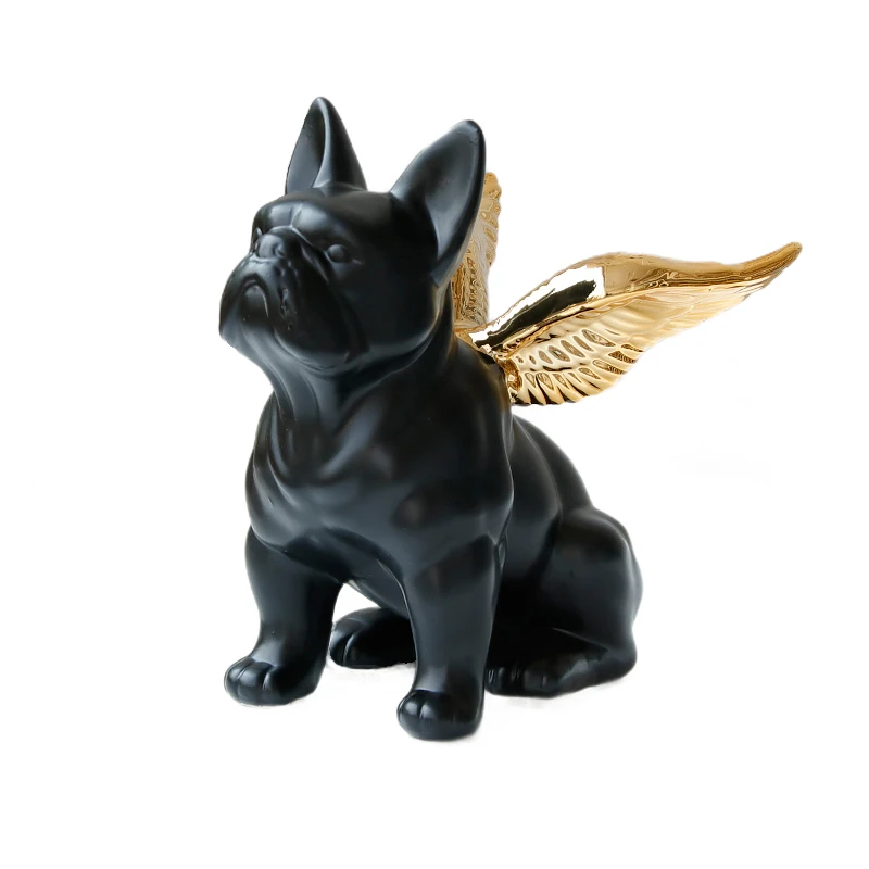 

The best gift plating ceramic ornaments bulldog crafts home decoration, Black+gold