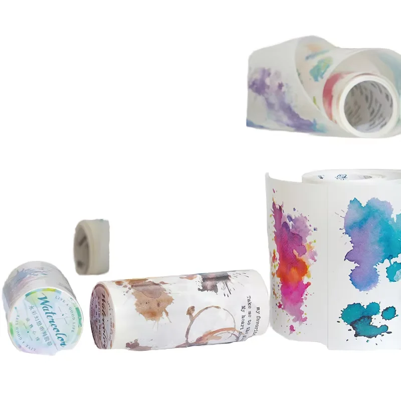 2M/Roll Tape Watercolor Fantasy Series Watercolor Underpainting  Decorative Recycled Stickers